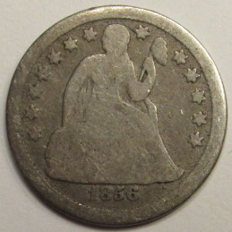 1856 Seated Liberty Dime - Small Date - antique pre Civil War era American dime