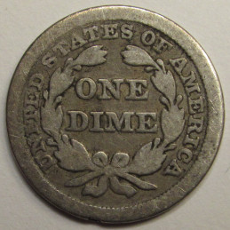 1856 Seated Liberty Dime - Small Date - antique pre Civil War era American dime