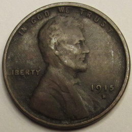 1915 S Lincoln Wheat Cent - better date S mintmark American antique penny