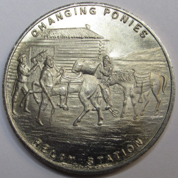 1947 So-Called Half Dollar - Pony Express - historic heraldic silver medal