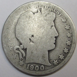 1900 O Barber Half Dollar - antique better date American silver dollar