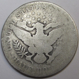 1900 O Barber Half Dollar - antique better date American silver dollar