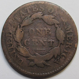 1816 Coronet Head Large Cent - antique American copper large cent