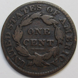 1830 Coronet Head Large Cent - Large Letters - antique American copper penny