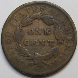 1835 Coronet Head Large Cent - antique modified Matron head penny