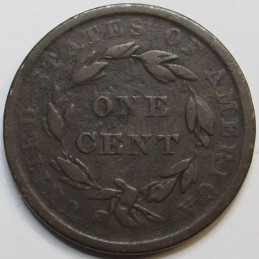 1839 Coronet Head Large Cent - Booby Head - neat variety penny