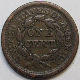 1851 Braided Hair Large Cent - antique pre Civil War era copper penny