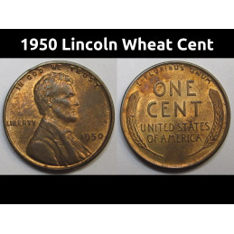 1950 Lincoln Wheat Cent - vintage American uncirculated penny