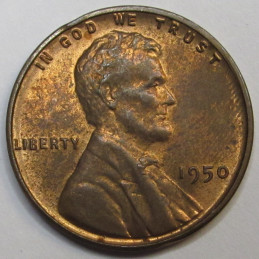 1950 Lincoln Wheat Cent - vintage American uncirculated penny