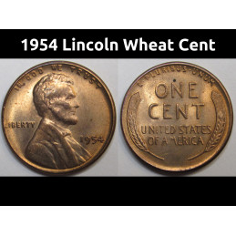 1954 Lincoln Wheat Cent - vintage American uncirculated penny