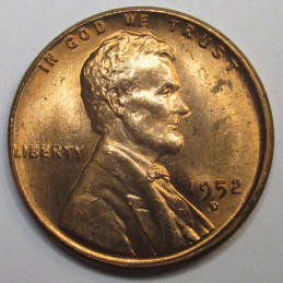 1952 D Lincoln Wheat Cent - vintage Denver mintmark American wheat penny