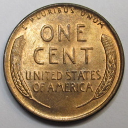 1954 D Lincoln Wheat Cent - vintage Denver mintmark American wheat penny