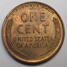 1945 D Lincoln Wheat Cent - vintage Denver mintmark American wheat penny