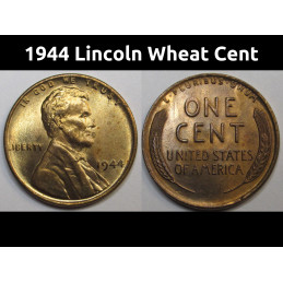 1944 Lincoln Wheat Cent - vintage WW2 era uncirculated wheat penny