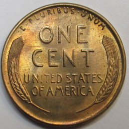 1955 D Lincoln Wheat Cent - vintage Denver mintmark American wheat penny