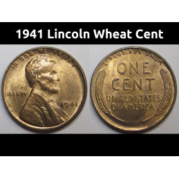 1941 Lincoln Wheat Cent - vintage uncirculated American wheat penny