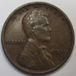 1921 Lincoln Wheat Cent - higher grade antique American wheat penny