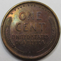 1909 VDB Lincoln Wheat Cent - antique colorful first year of issue American wheat penny