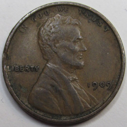 1909 VDB Lincoln Wheat Cent - antique better condition first year of issue American wheat penny