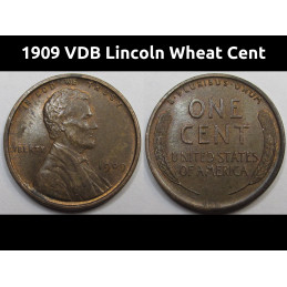 1909 VDB Lincoln Wheat Cent - antique nice condition antique first year wheat penny