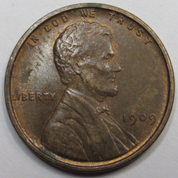 1909 VDB Lincoln Wheat Cent - antique nice condition antique first year wheat penny