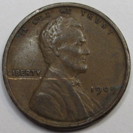 1909 VDB Lincoln Wheat Cent - antique first year of issue American wheat penny