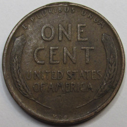 1909 VDB Lincoln Wheat Cent - old American first year of issue wheat penny