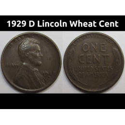 1929 D Lincoln Wheat Cent - antique better condition American wheat penny