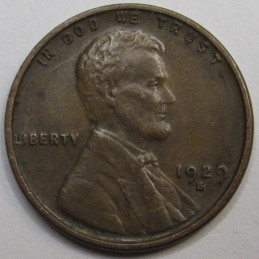 1929 S Lincoln Wheat Cent - antique better condition San Francisco mintmark American penny coin