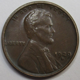 1929 S Lincoln Wheat Cent - antique higher grade American wheat penny