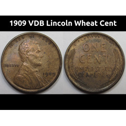 1909 VDB Lincoln Wheat Cent - antique first year of issue antique VDB wheat penny