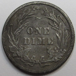 1902 Barber Dime - antique turn of the century American sivler dime