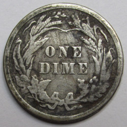 1910 Barber Dime - antique American silver dime coin