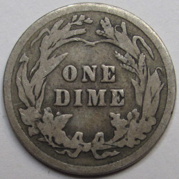 1914 Barber Dime - antique American silver dime coin