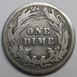 1914 Barber Dime - antique silver American dime coin