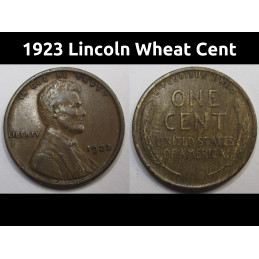 1923 Lincoln Wheat Cent - antique better condition American wheat penny