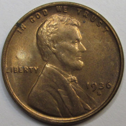 1936 S Lincoln Wheat Cent - antique San Francisco mintmark uncirculated wheat penny