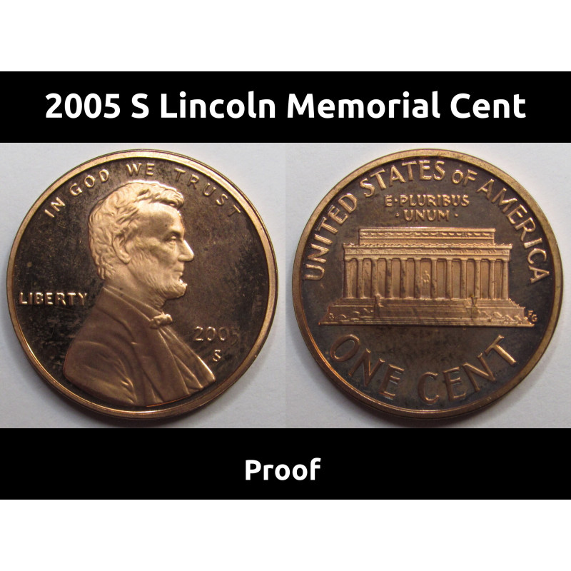 2005 S Lincoln Memorial Cent - vintage San Francisco mintmark proof penny