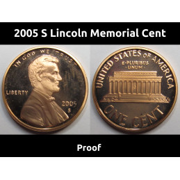 2005 S Lincoln Memorial Cent - vintage San Francisco mintmark proof coin