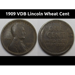 1909 VDB Lincoln Wheat Cent - antique first year of issue American wheat penny