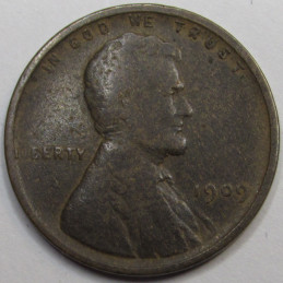 1909 VDB Lincoln Wheat Cent - antique first year of issue American wheat penny