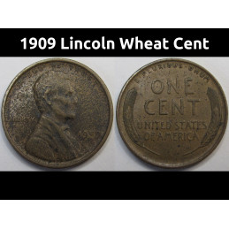 1909 Lincoln Wheat Cent - antique first year of issue American wheat penny