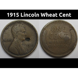 1915 Lincoln Wheat Cent - antique historic American wheat penny