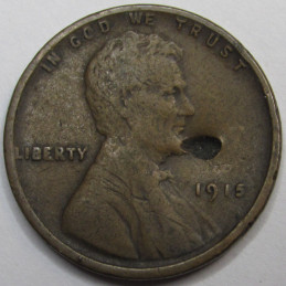 1915 Lincoln Wheat Cent - antique historic American wheat penny