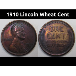 1910 Lincoln Wheat Cent - antique second year of issue historic American wheat penny