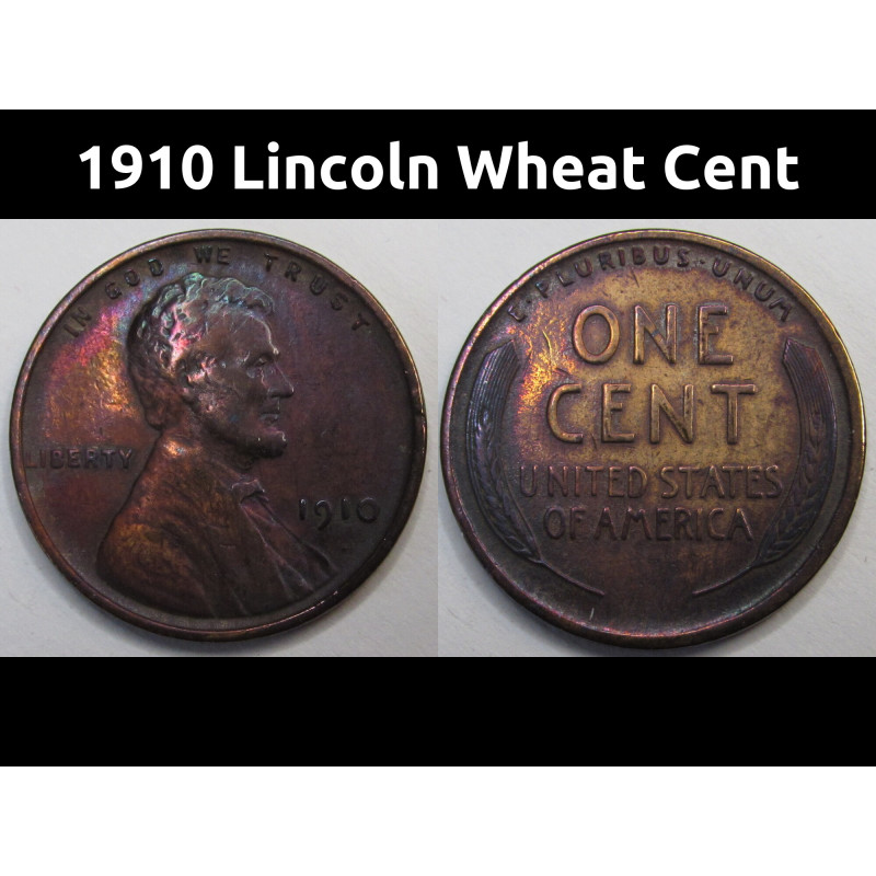 1910 Lincoln Wheat Cent - antique second year of issue historic American wheat penny