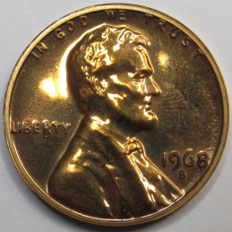 1968 S Lincoln Memorial Cent - vintage San Francisco mintmark memorial penny