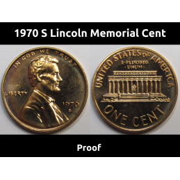 1970 S Lincoln Memorial Cent - large date proof American penny