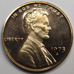 1973 S Lincoln Memorial Cent - vintage proof coin from San Francisco mint