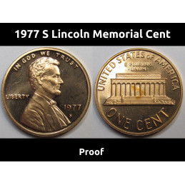 1977 S Lincoln Memorial Cent - vintage proof American penny